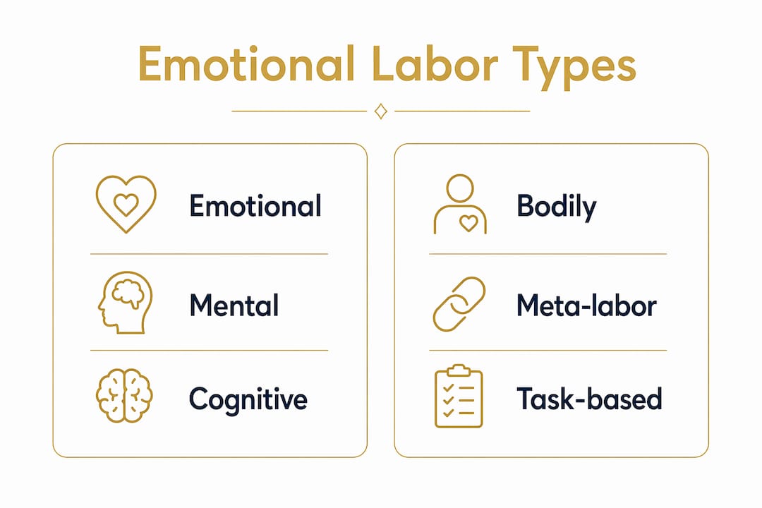 Infographic comparing types of emotional labor