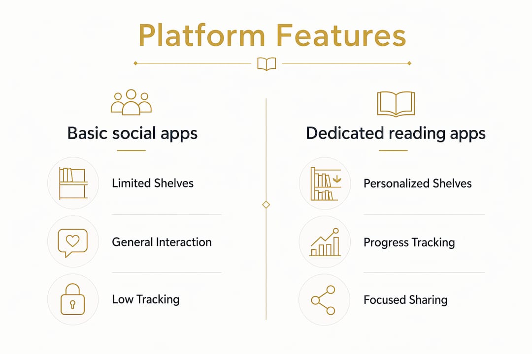 Infographic comparing social and dedicated reading platforms