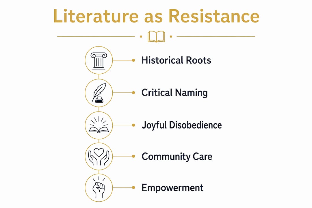 Infographic on literature reframing beauty as resistance
