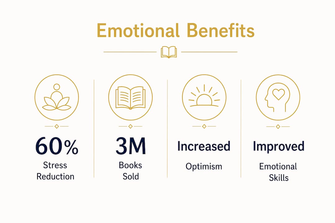 Infographic highlighting emotional benefits of romance novels