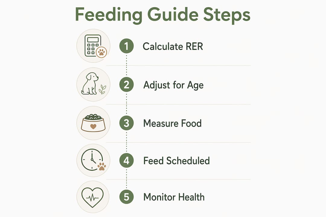 Infographic outlining French Bulldog feeding steps