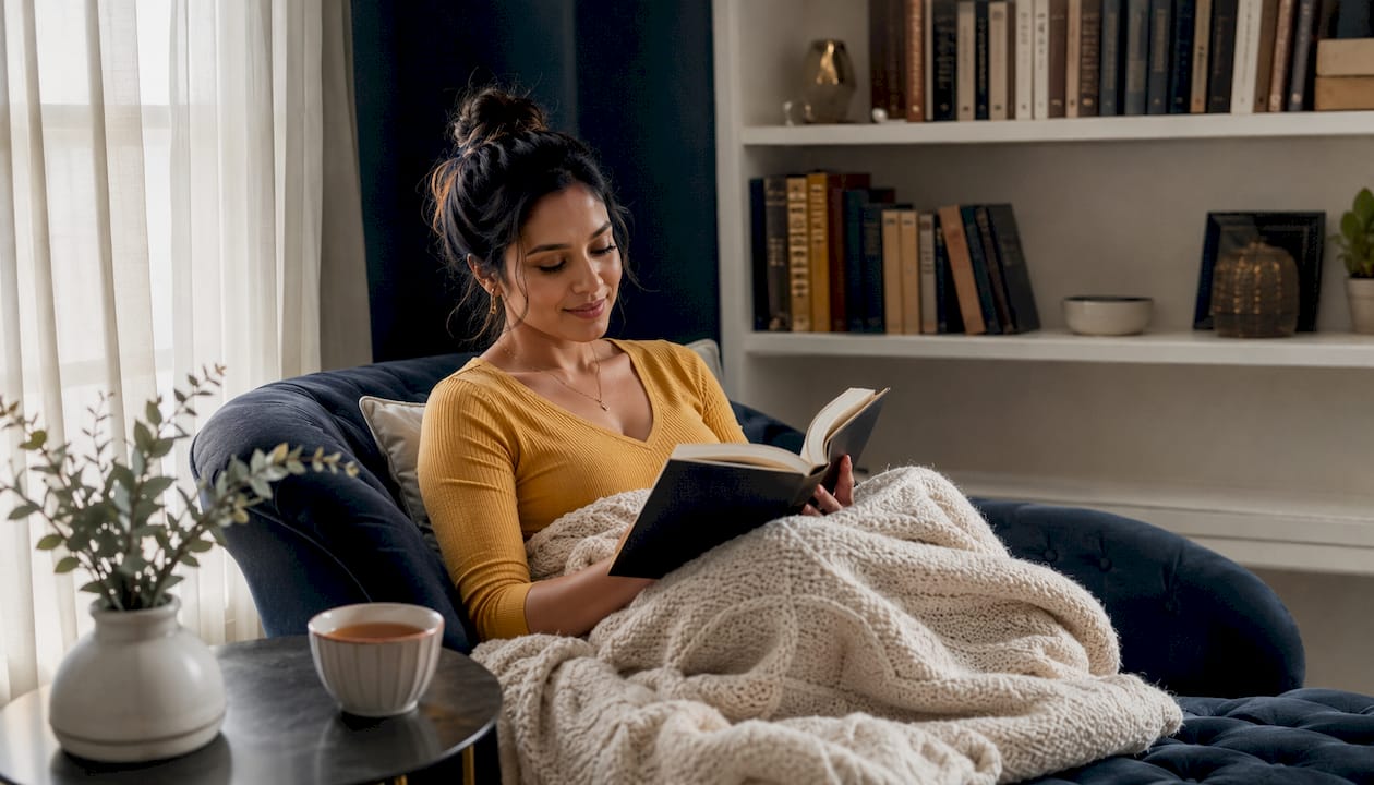 Hands holding emotional support self-care book