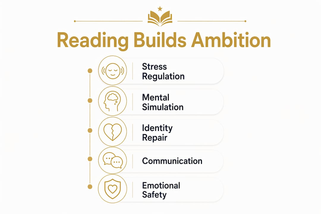 Infographic illustrating psychological mechanisms of reading