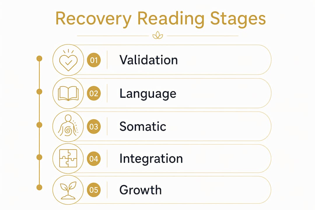 Infographic showing recovery reading stages in flow