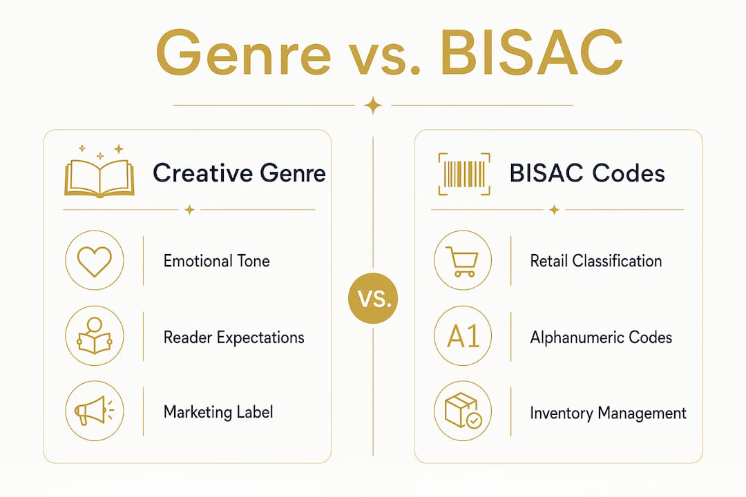 Infographic comparing book genre and BISAC