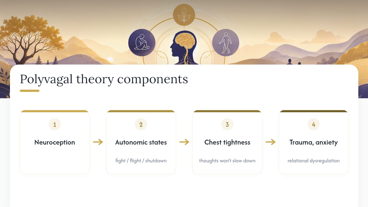 Diagram comparing Polyvagal Theory autonomic states and neuroception