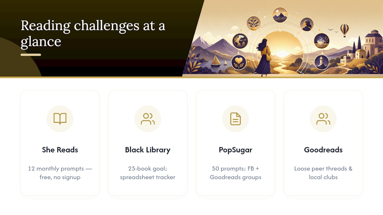 Comparison of four 2026 reading challenges