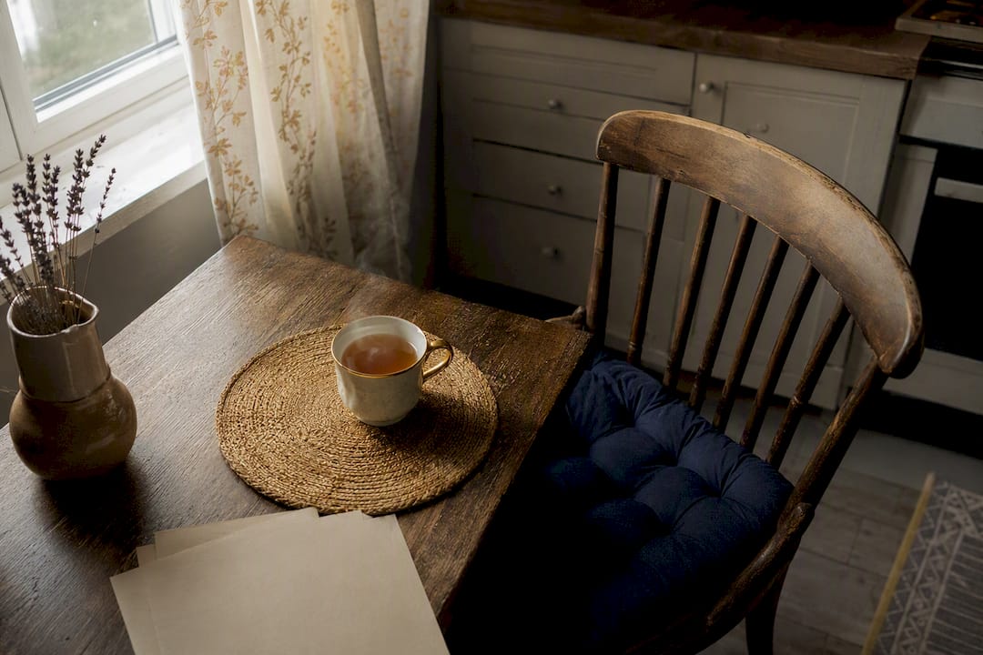 Comforting bedroom morning routine scene