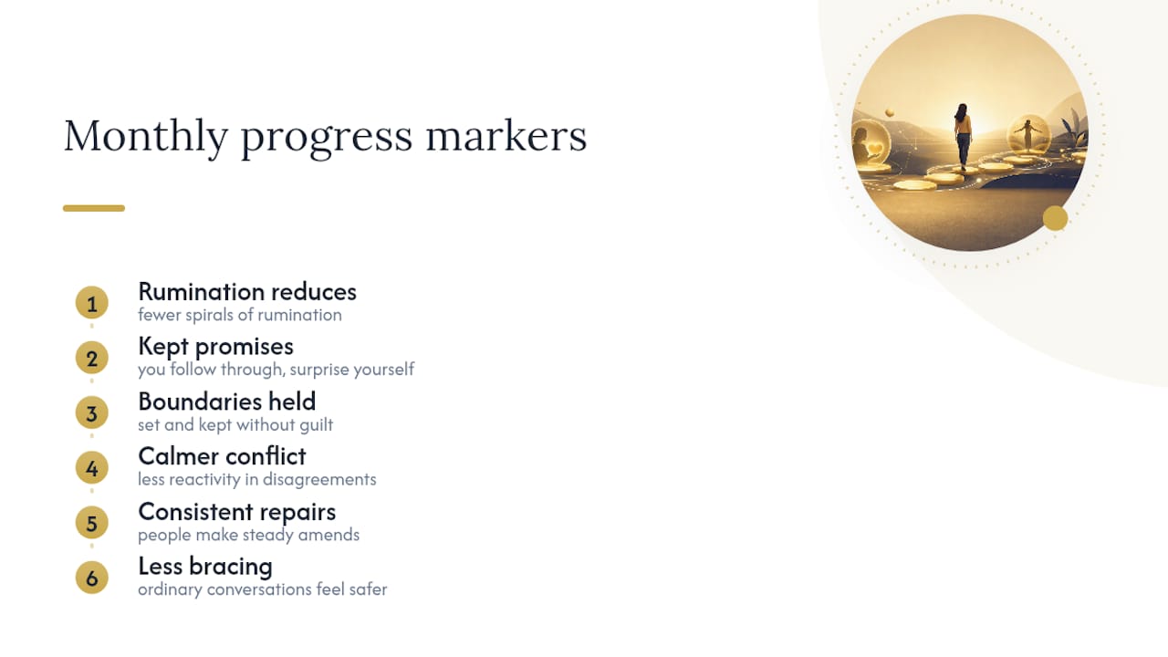 Internal and outward markers of healing progress