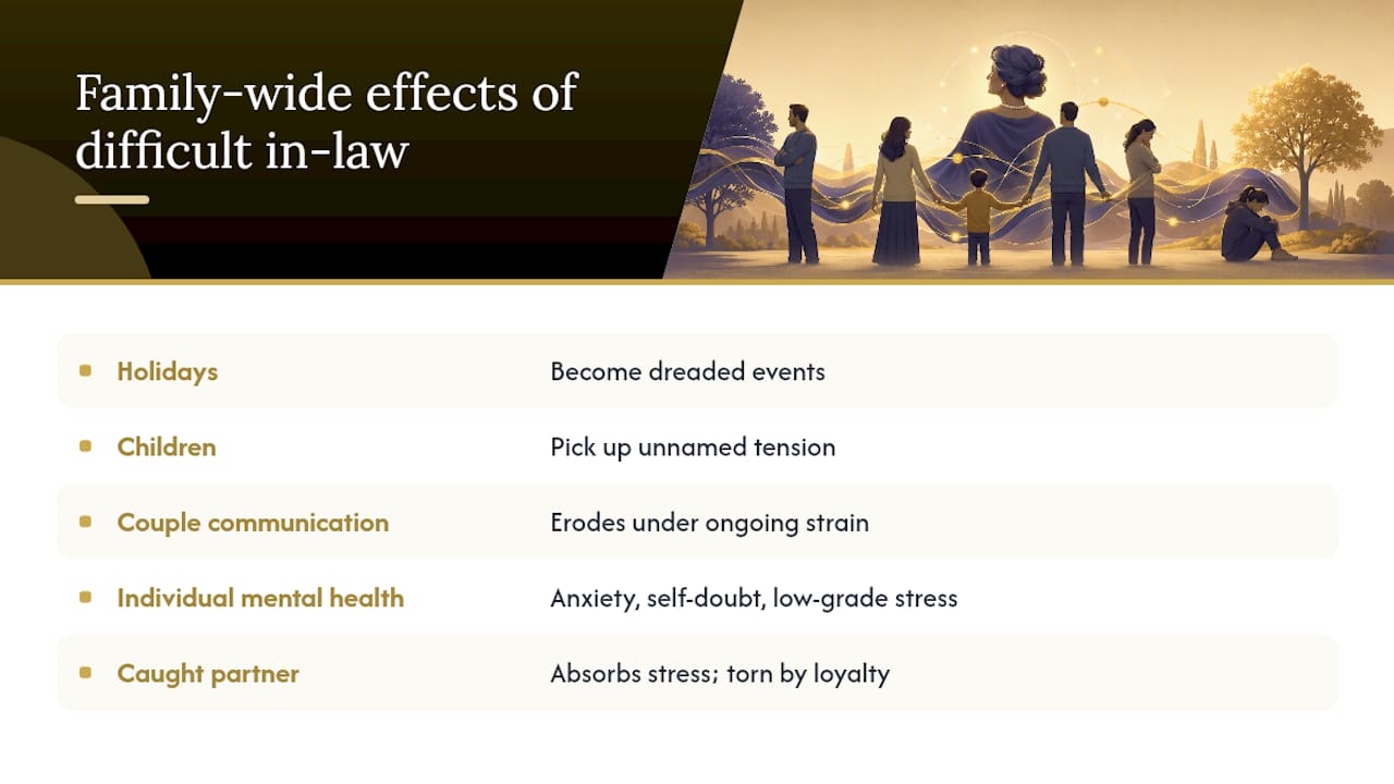 How a difficult mother-in-law affects the whole family — overview diagram