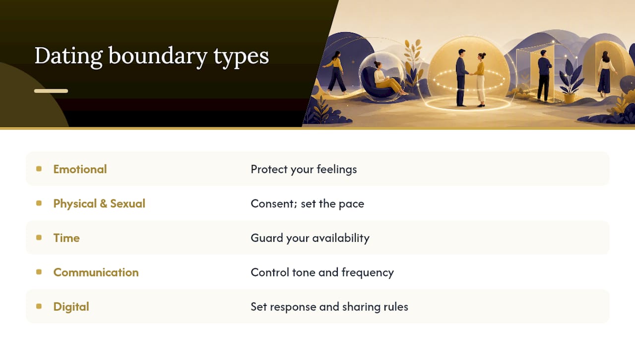 Five categories of dating boundaries