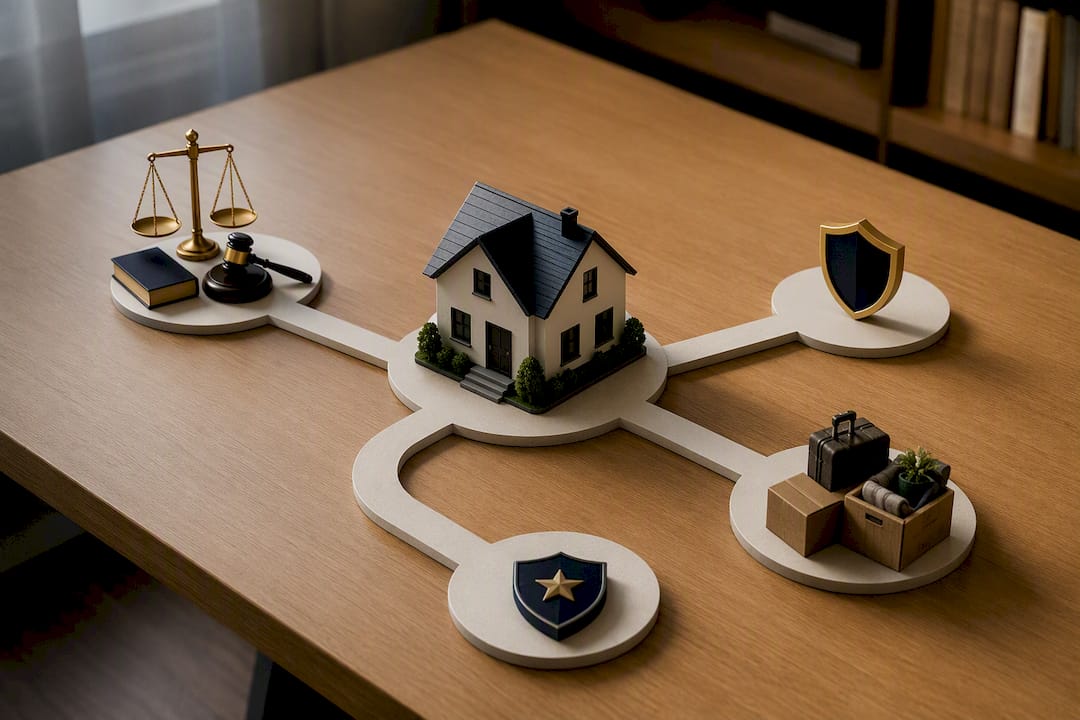 Illustrated legal and safety exit pathway