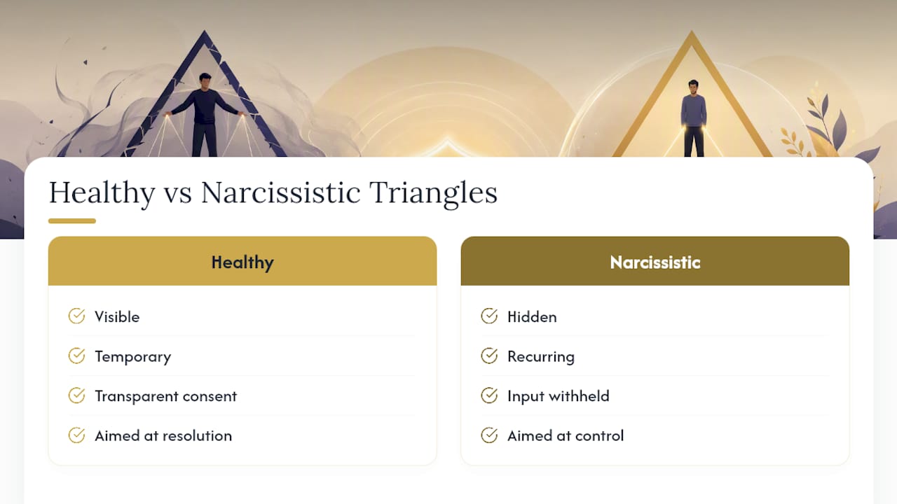 Healthy and narcissistic triangulation compared