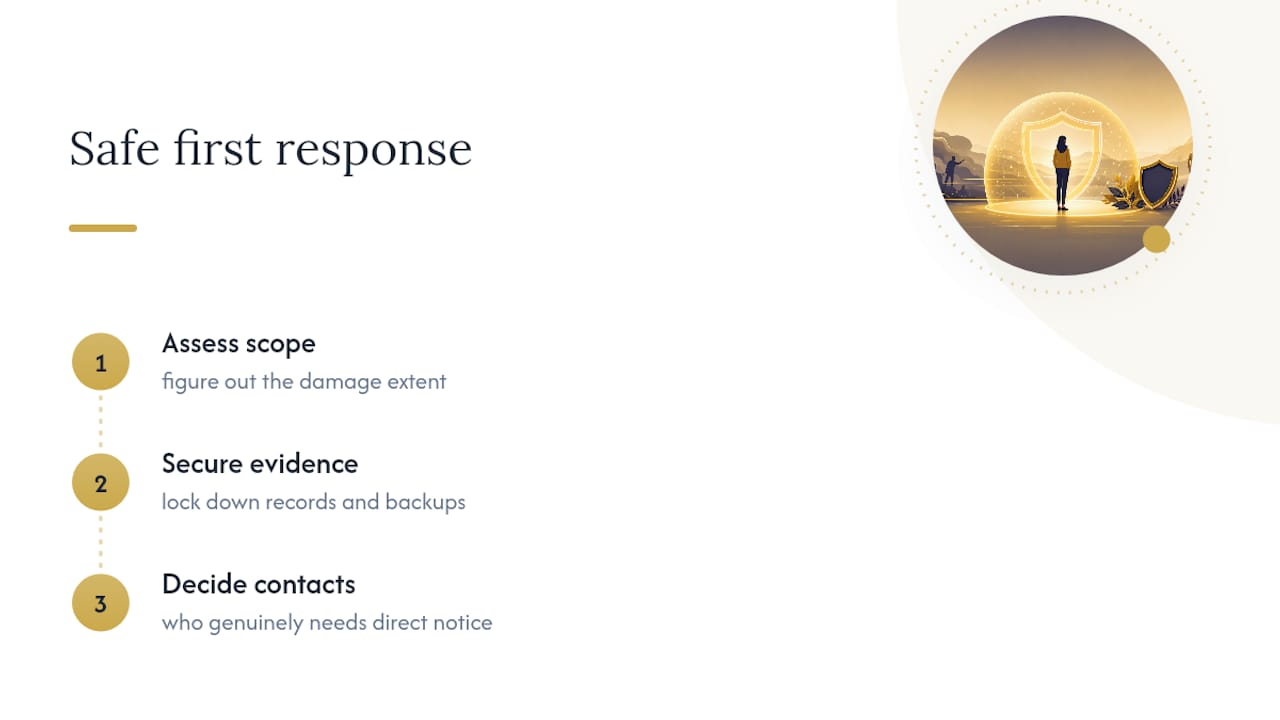 Three-step smear campaign response sequence