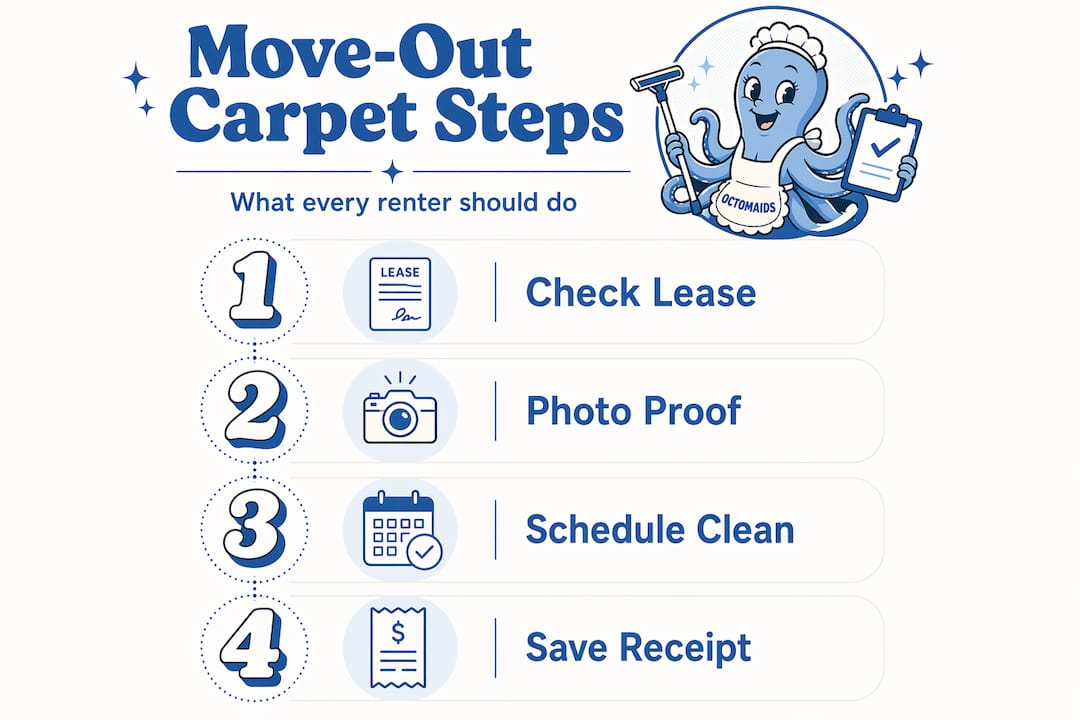 Infographic showing move-out carpet cleaning steps