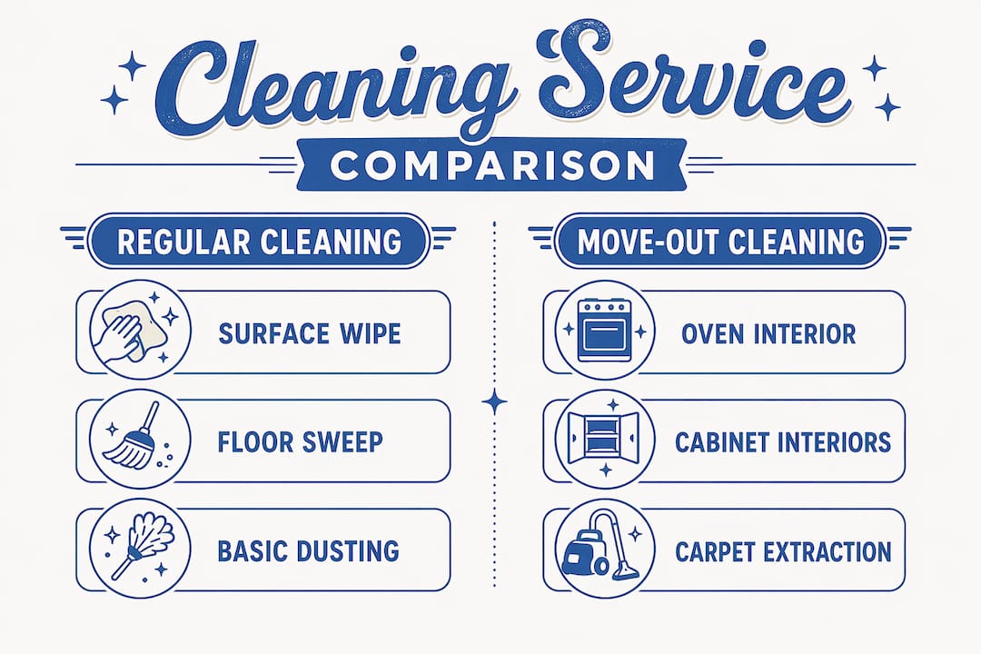 Infographic comparing regular and move-out cleaning