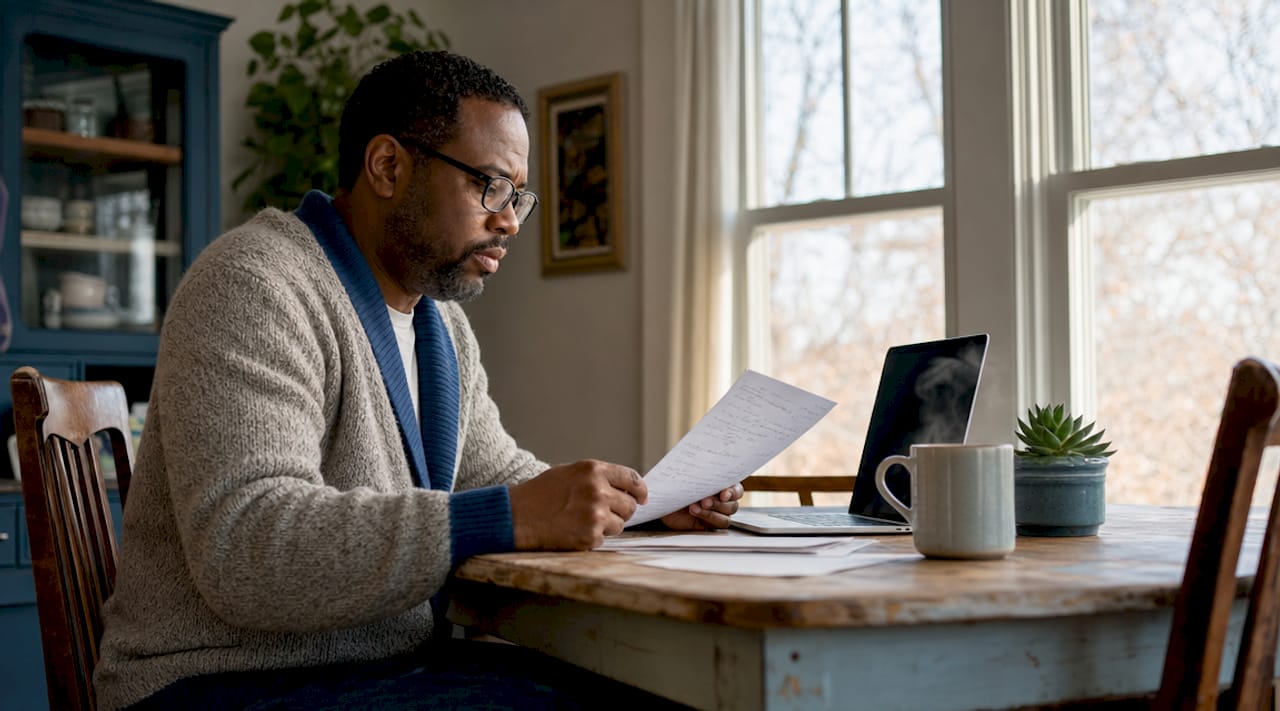 Man reviewing trusted house cleaner referrals