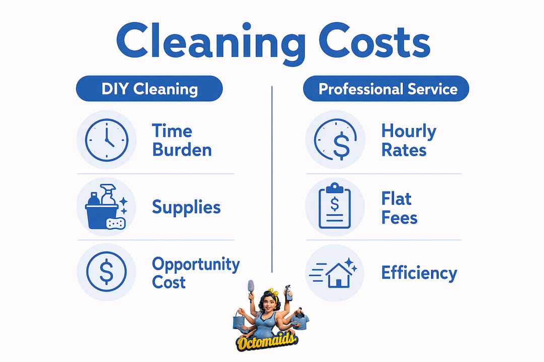 Infographic comparing DIY cleaning and professional service costs