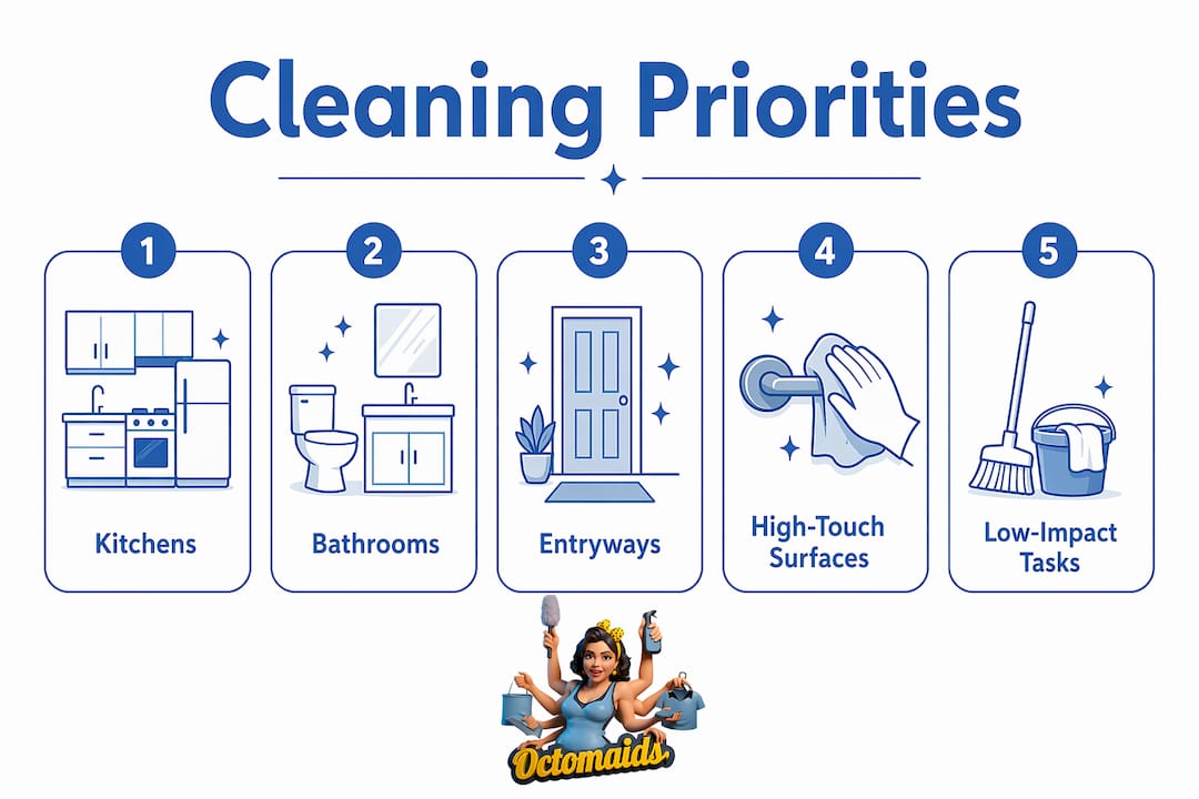 Infographic showing ranked cleaning priorities