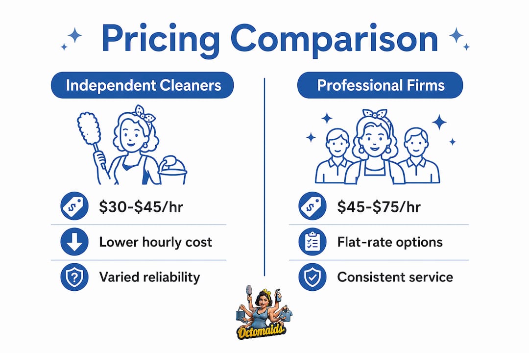 Infographic comparing cleaning pricing categories