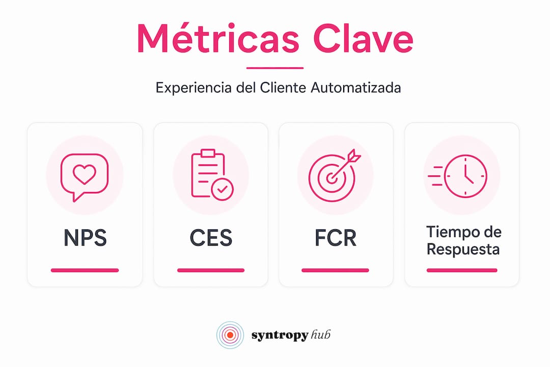 Infografía sobre indicadores clave en la experiencia del cliente automatizada