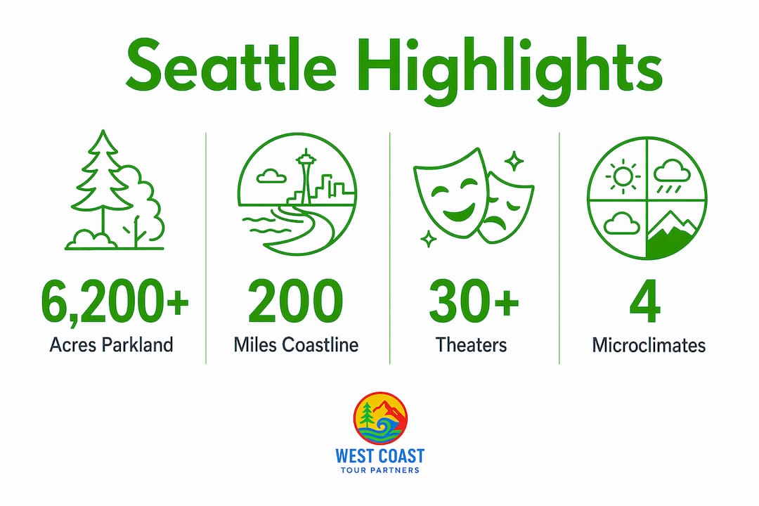 Infographic displaying Seattle key statistics