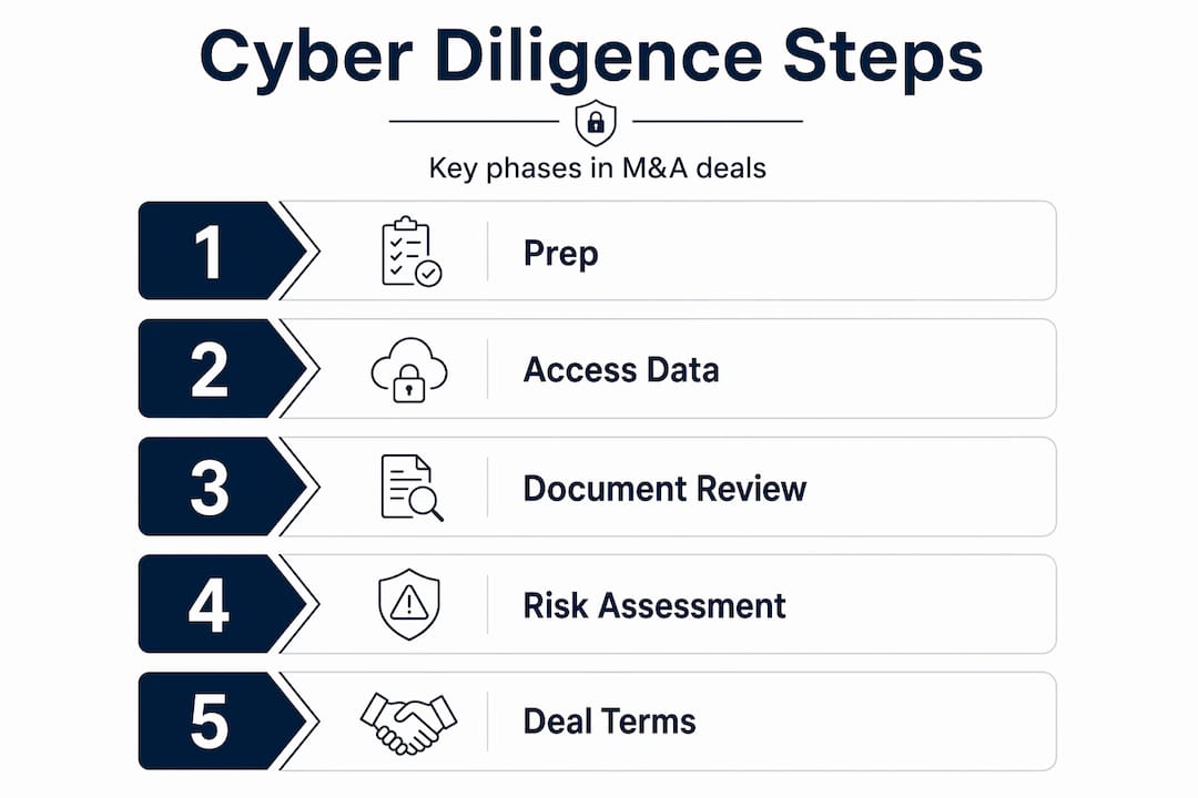 Infographic process for cyber due diligence in MA