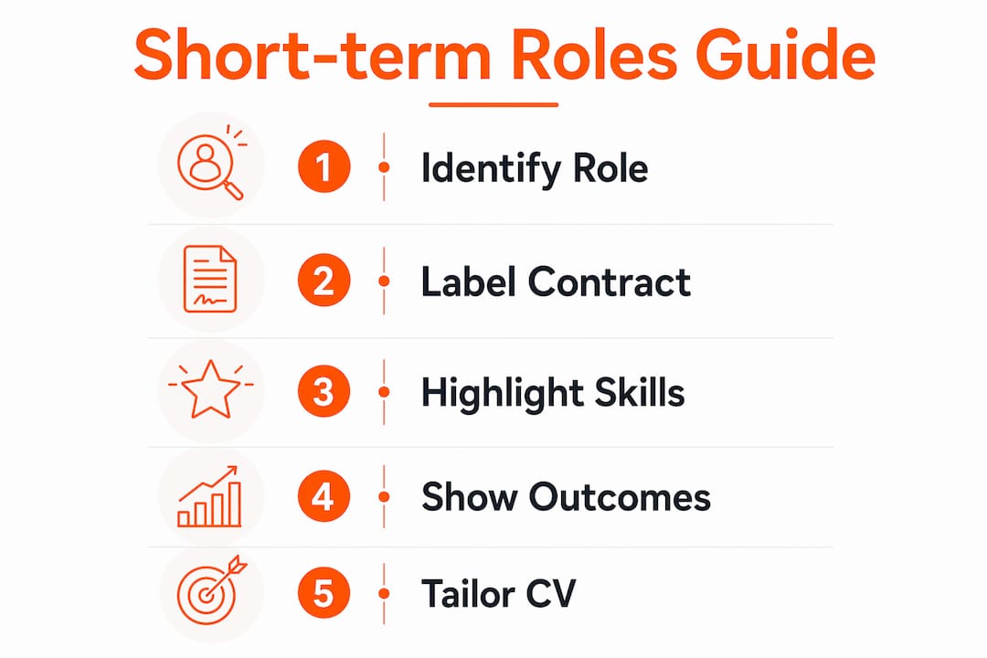 Infographic outlining steps for presenting short-term roles