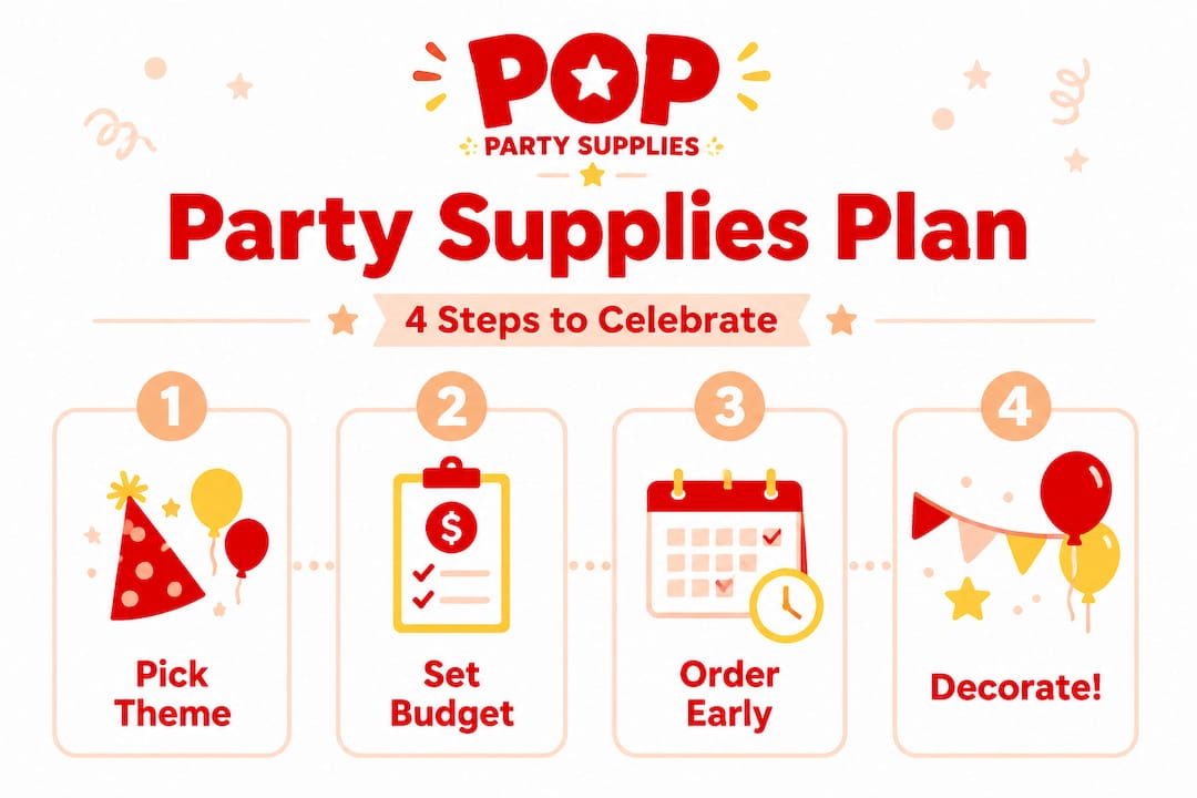 Infographic steps for coordinating party supplies