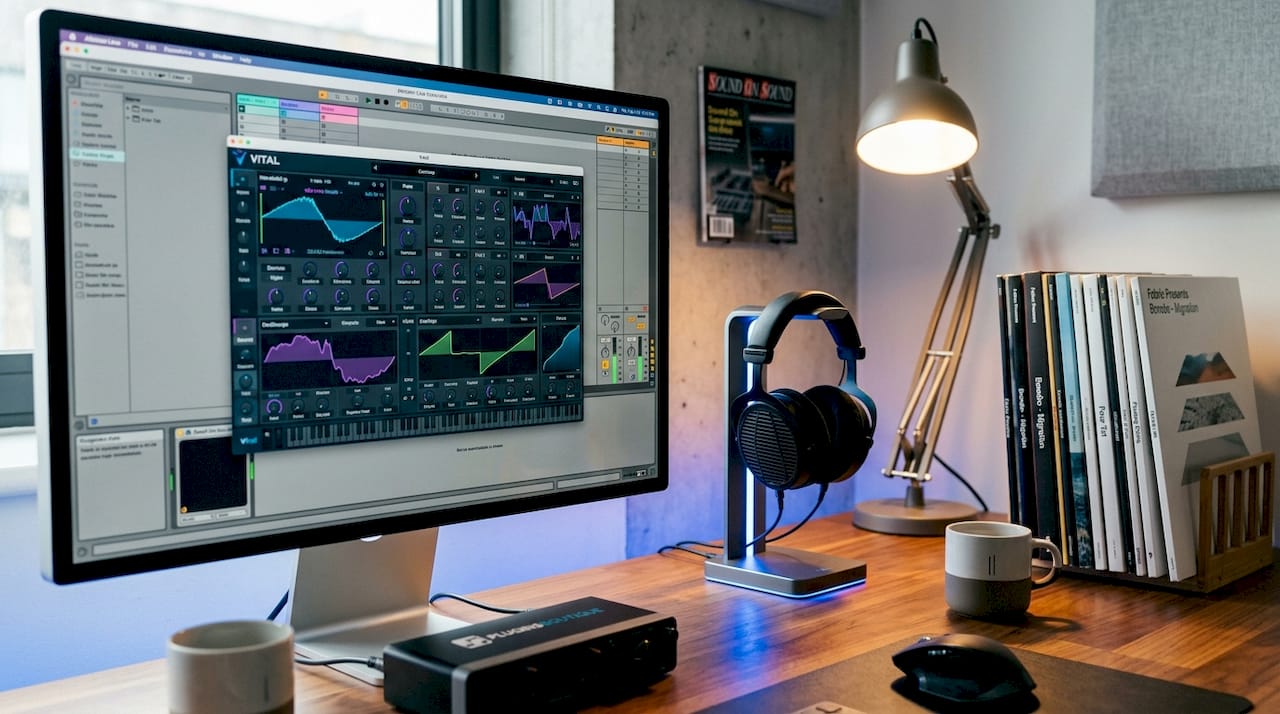 Vital synthesizer plugin interface on screen