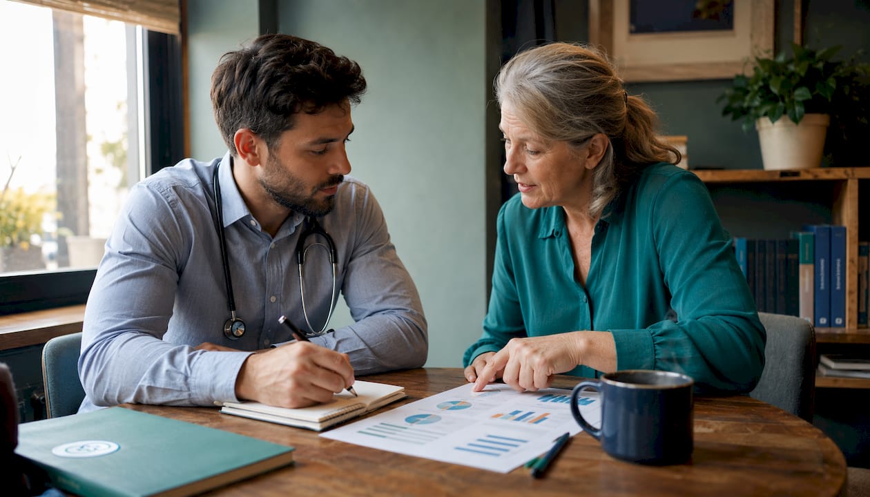 GP discussing appraisal with appraiser