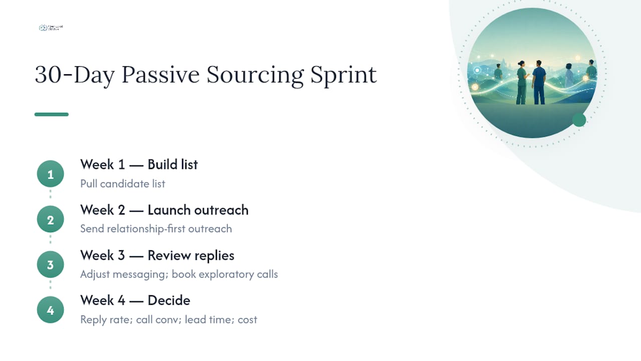 Four-week passive sourcing sprint metrics