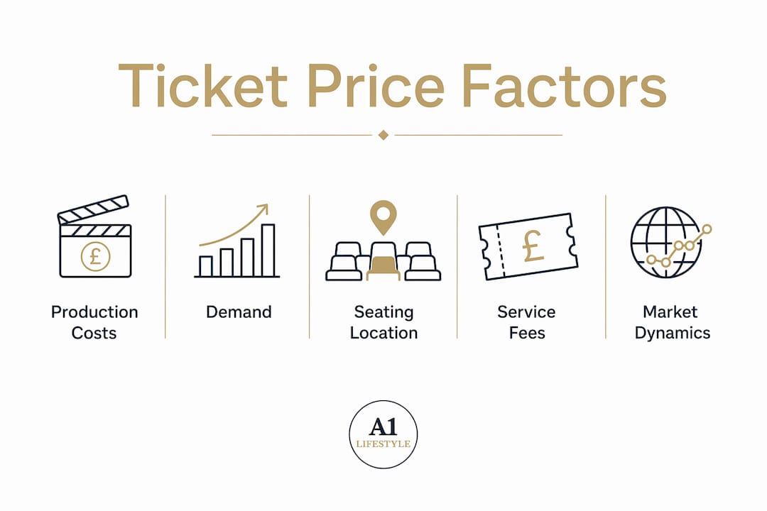 Infographic showing key factors influencing ticket prices