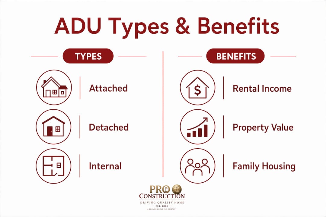 Infographic comparing ADU types and benefits