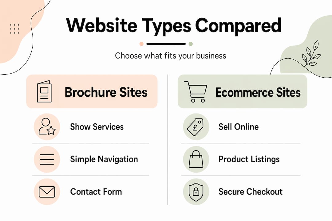 Comparison of brochure and ecommerce business websites