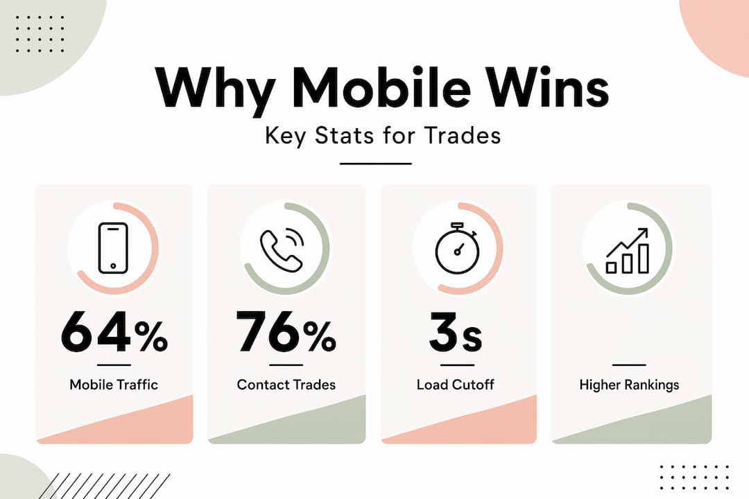 Infographic of mobile usage stats for trade websites