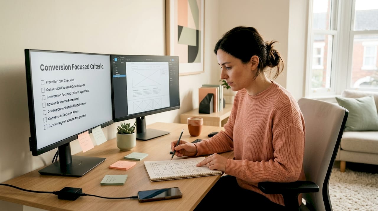 Web designer reviews conversion-focused layouts