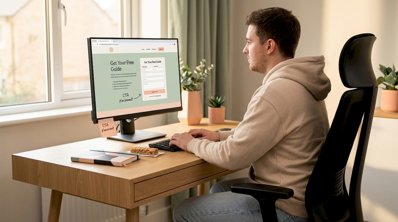 Marketer edits lead generation landing page