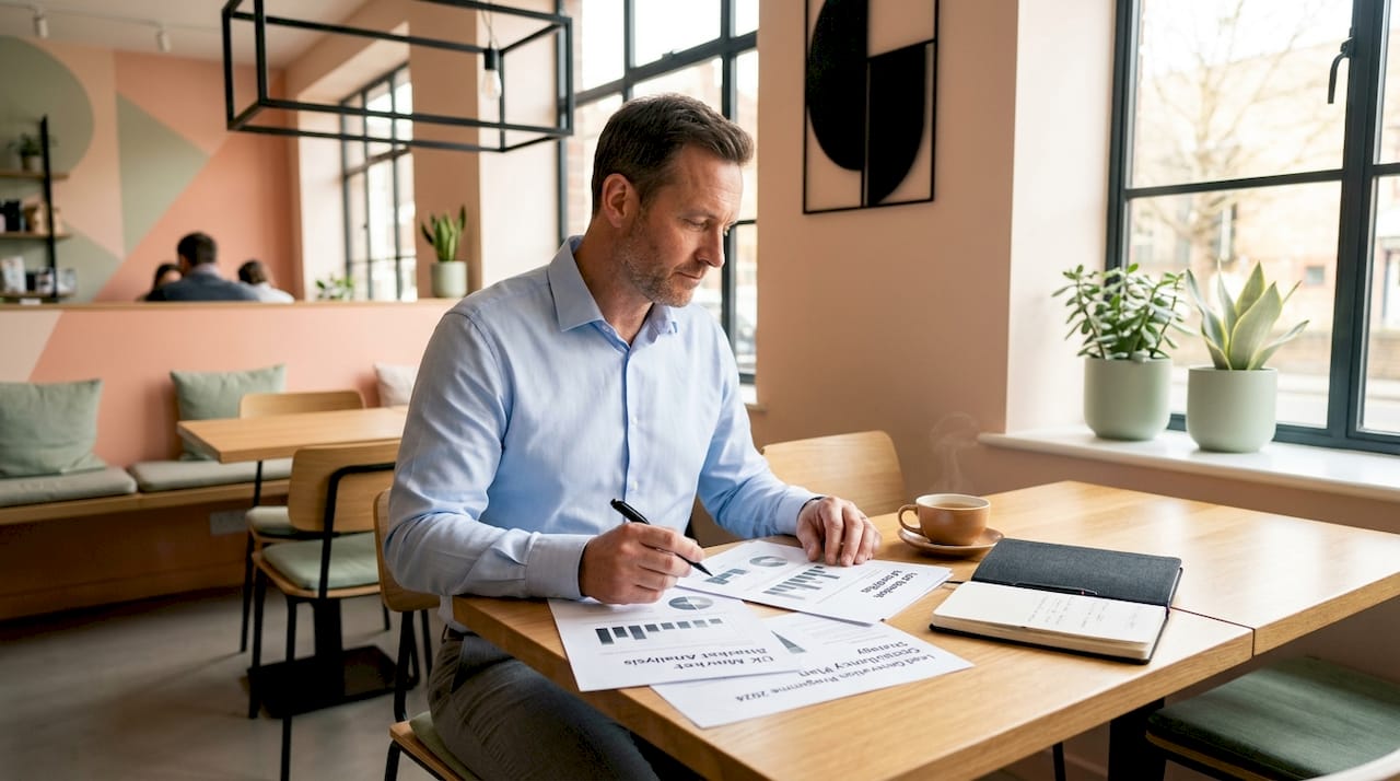 Businessman reviewing lead strategy documents