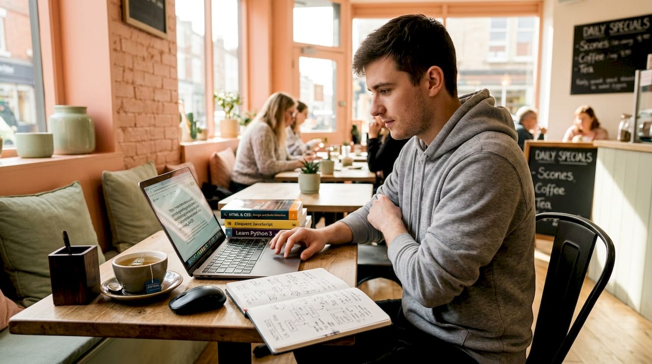 Web developer reviewing URL parameters and structure