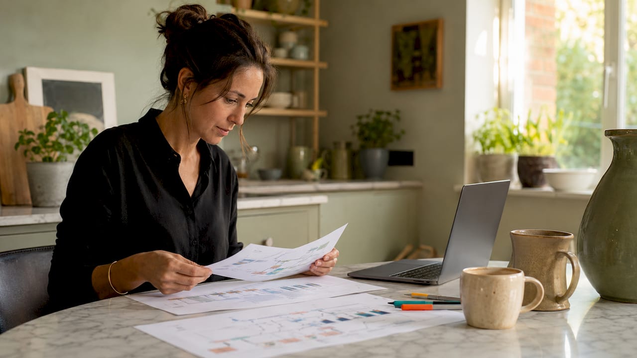 Woman analyzing website lead generation data