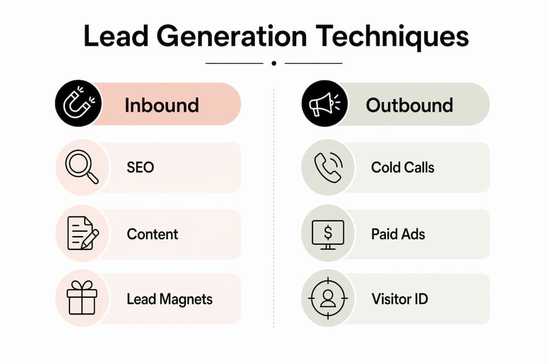 Infographic comparing lead generation techniques