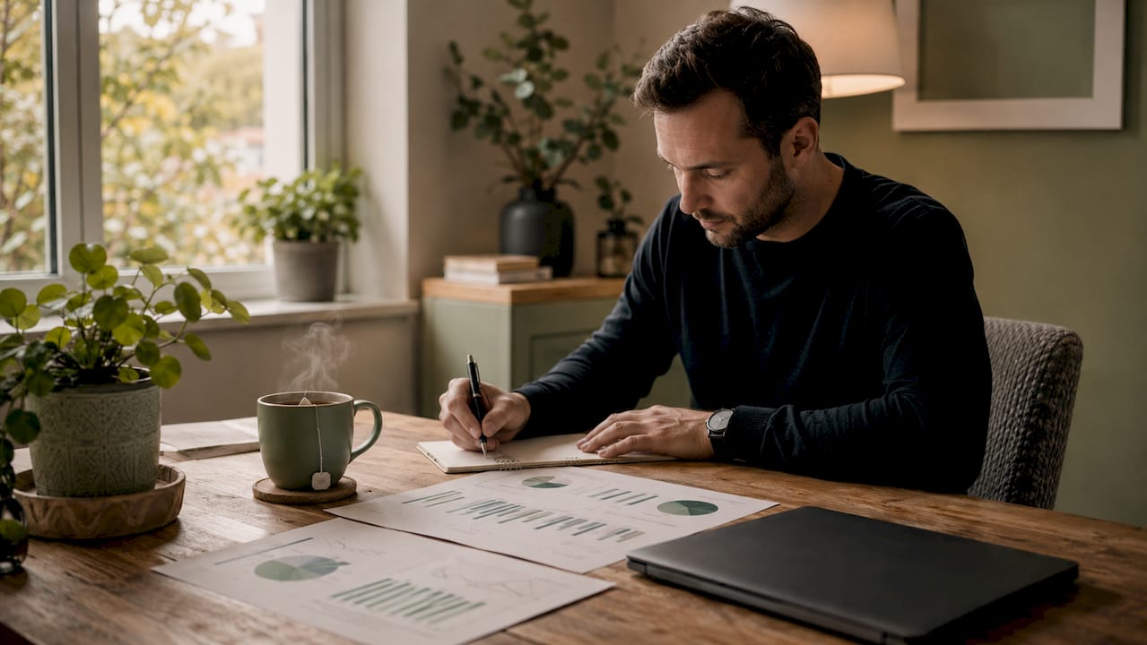 Analyst performing A/B testing on laptop