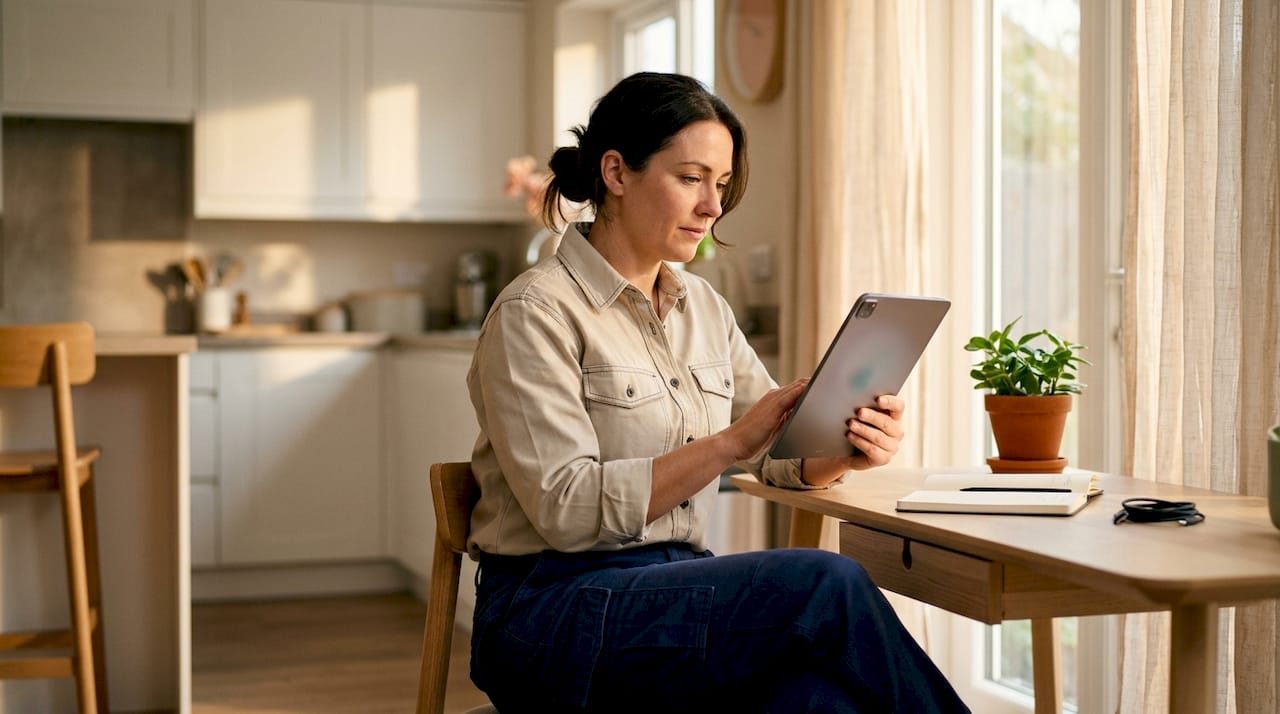 Landscaper testing website on smartphone