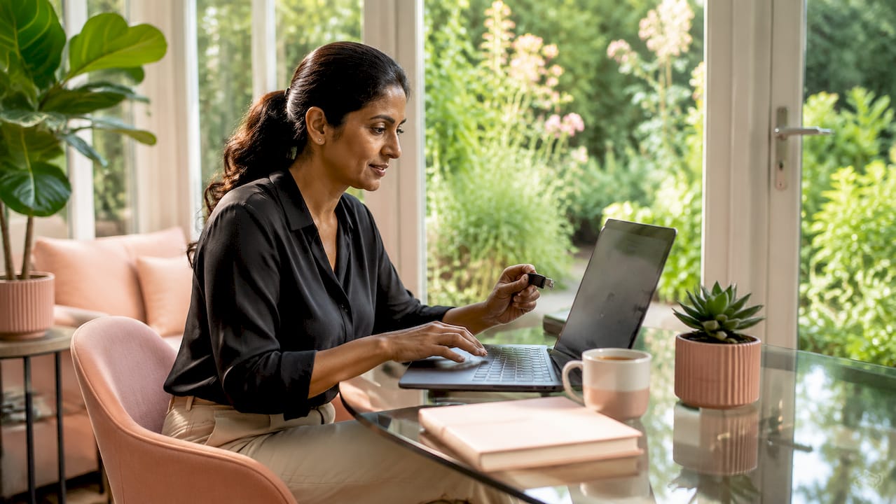 Woman integrating website with document management