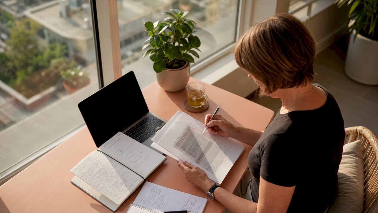 Consultant reviewing website accessibility guidelines