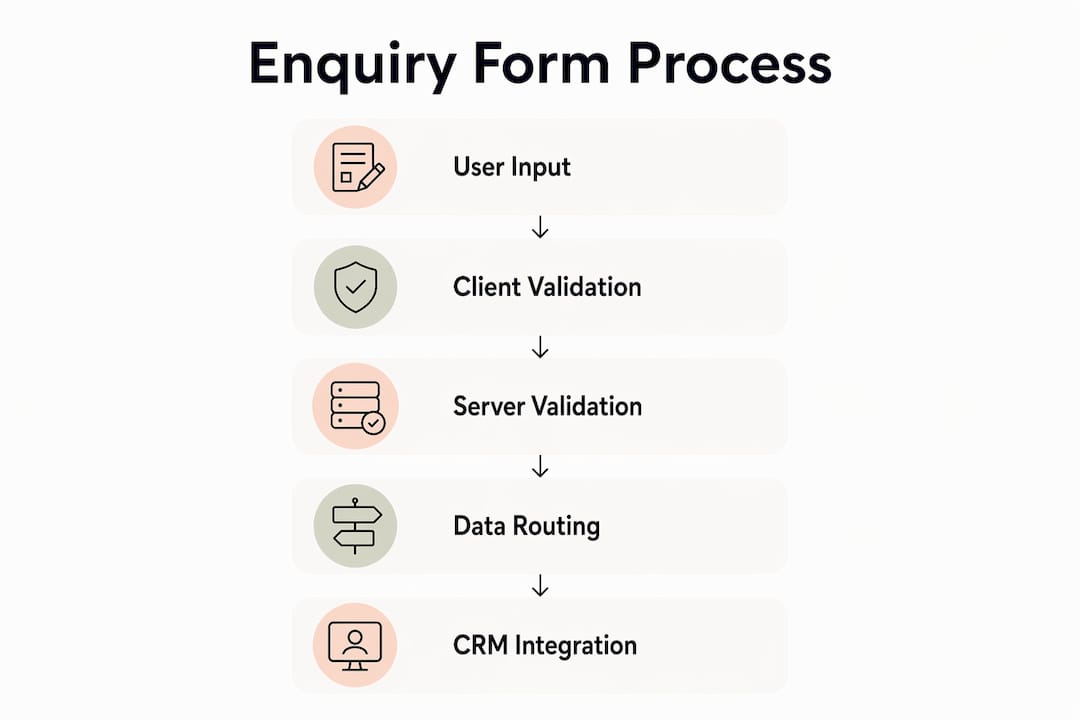 Infographic illustrating enquiry form process steps