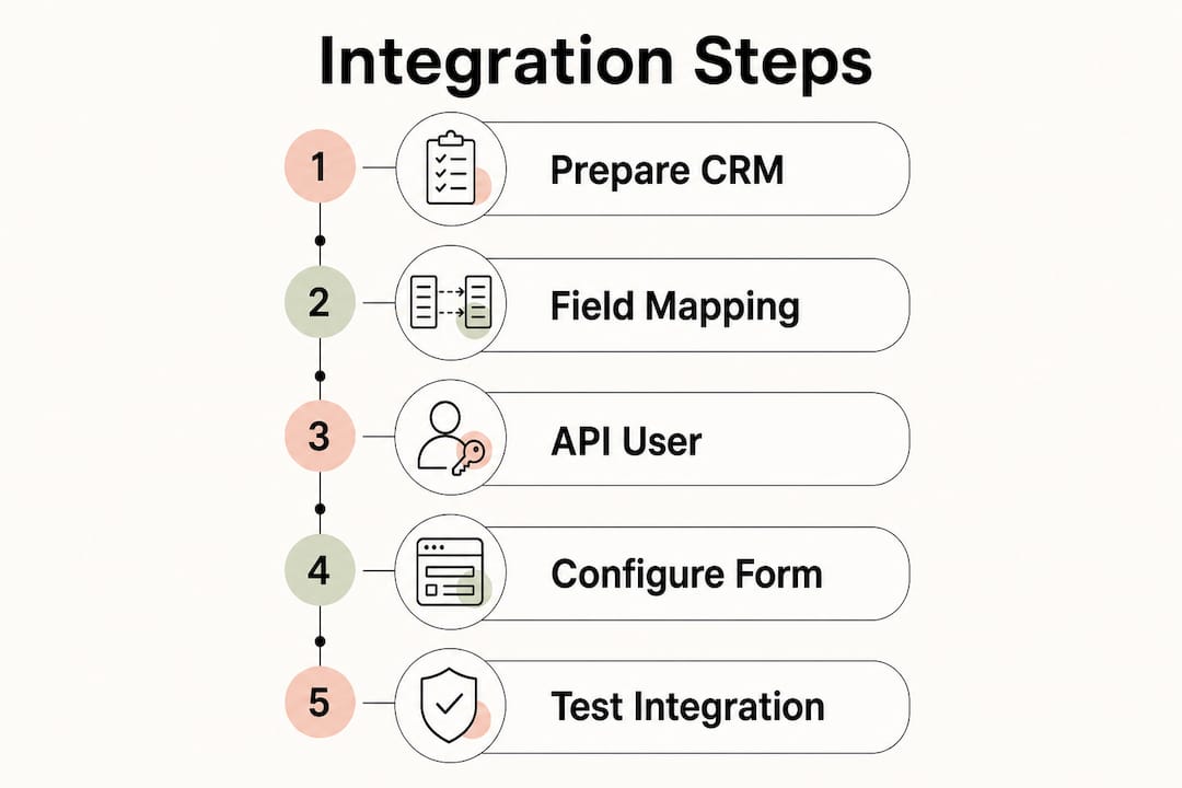Infographic showing five key integration steps