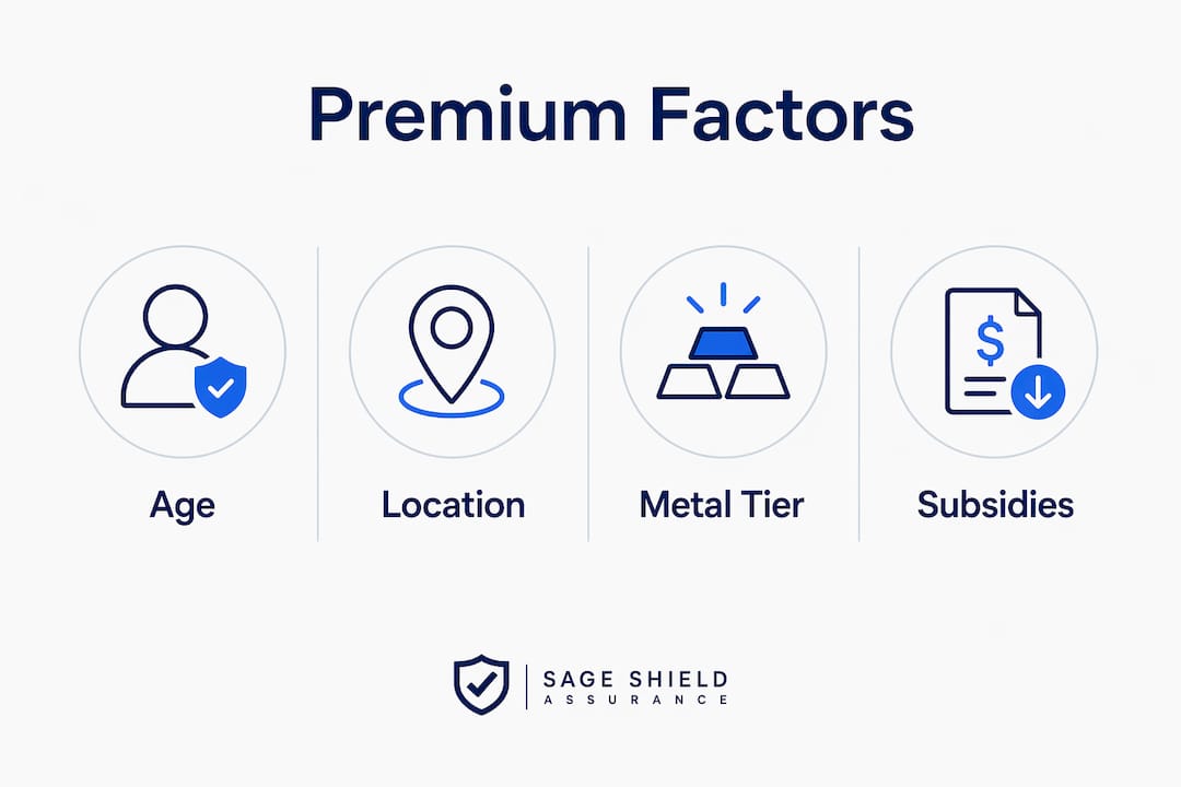 Infographic showing key factors affecting monthly premiums