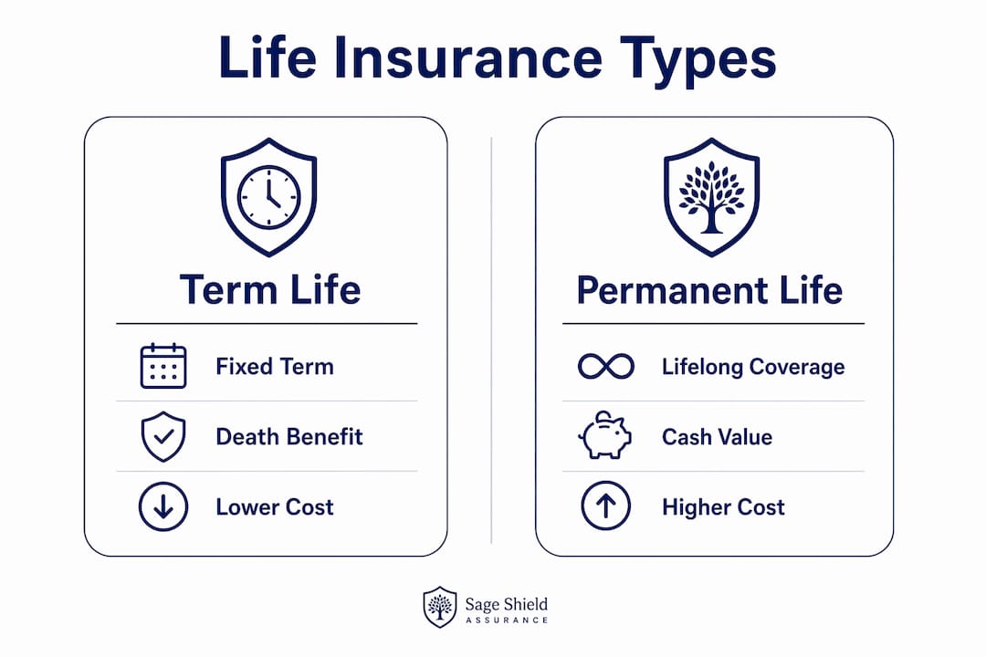 Infographic comparing term and permanent life insurance